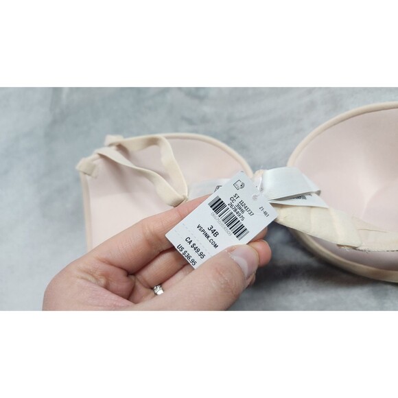 Victoria's Secret PINK 34B Marzipan Wear Everywhere Super Push Up Bra NWT - Picture 5 of 5